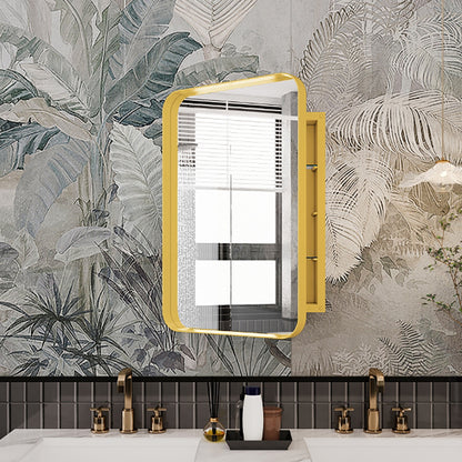 Matte Gold Metal Medicine Cabinet