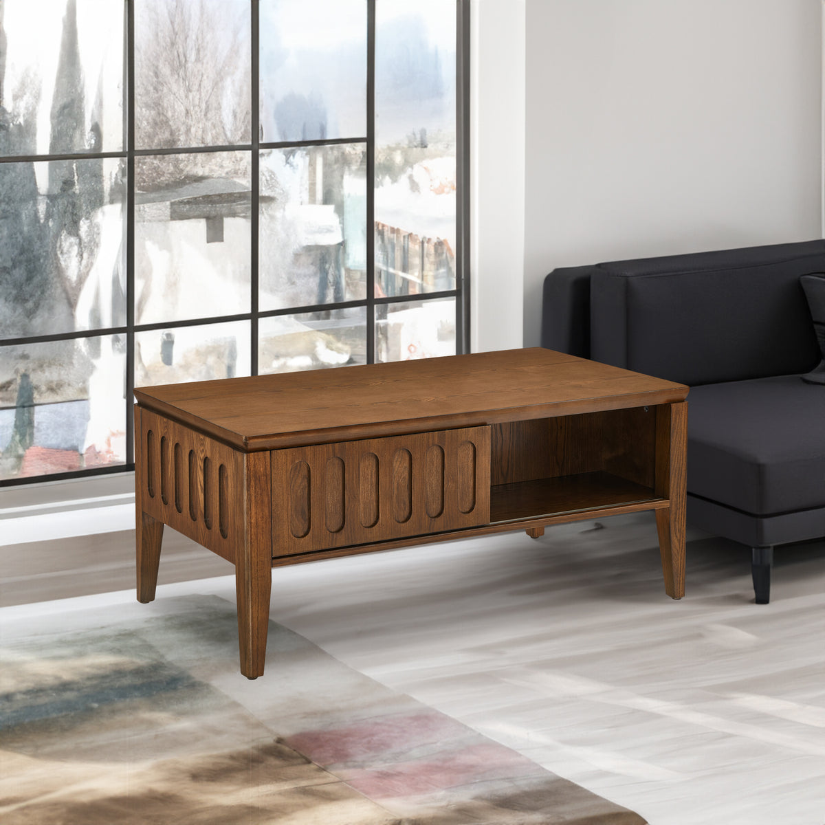 Vintage Flute Coffee Table – Farmhouse Wood