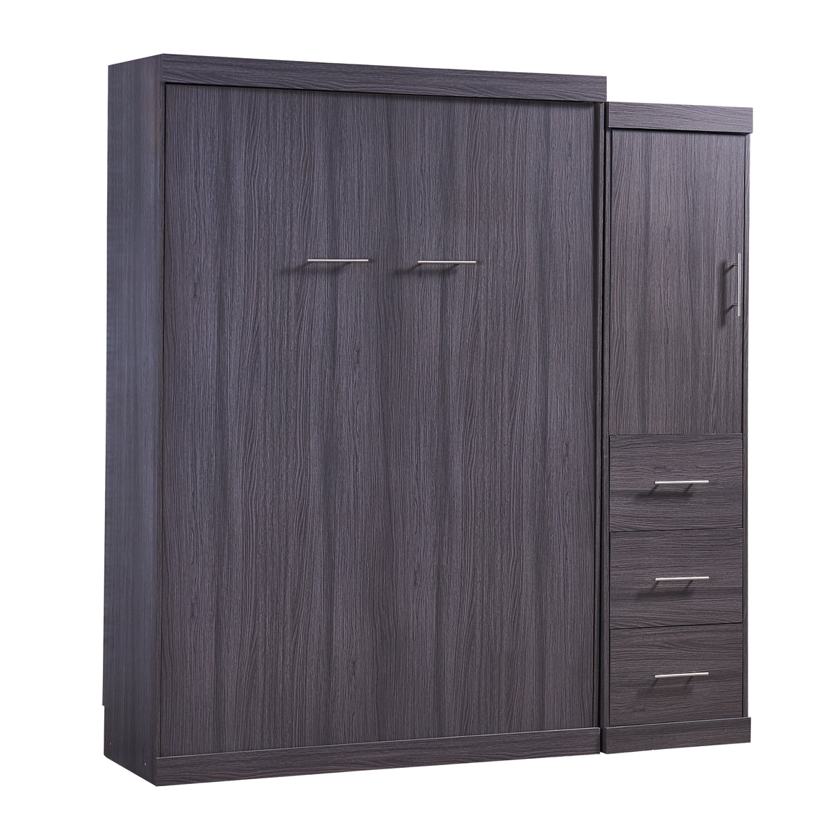Full Murphy Bed with Wardrobe Gray