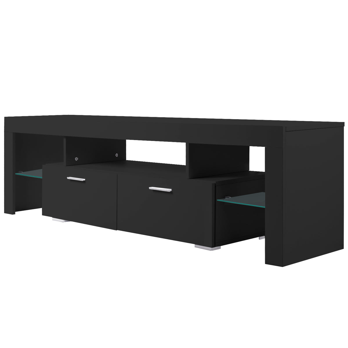 LED TV Stand with Storage White
