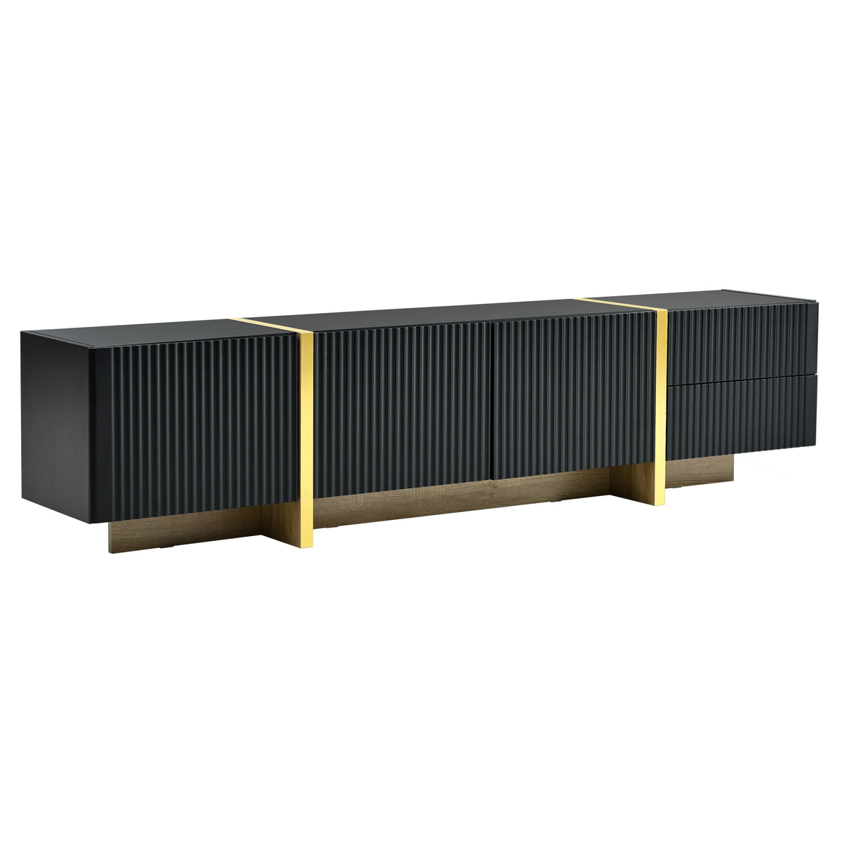 Luxury Fluted TV Stand Black