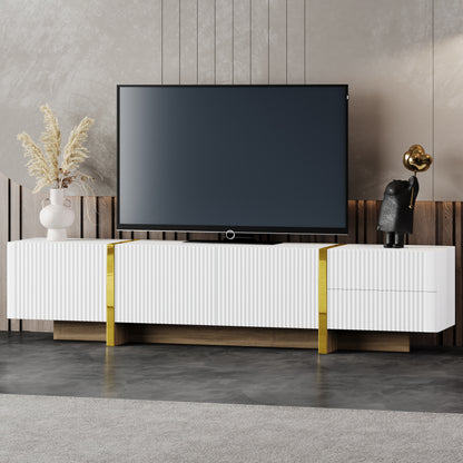 Luxury Fluted TV Stand White