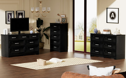 Modern 3-Drawer Dresser Black Finish