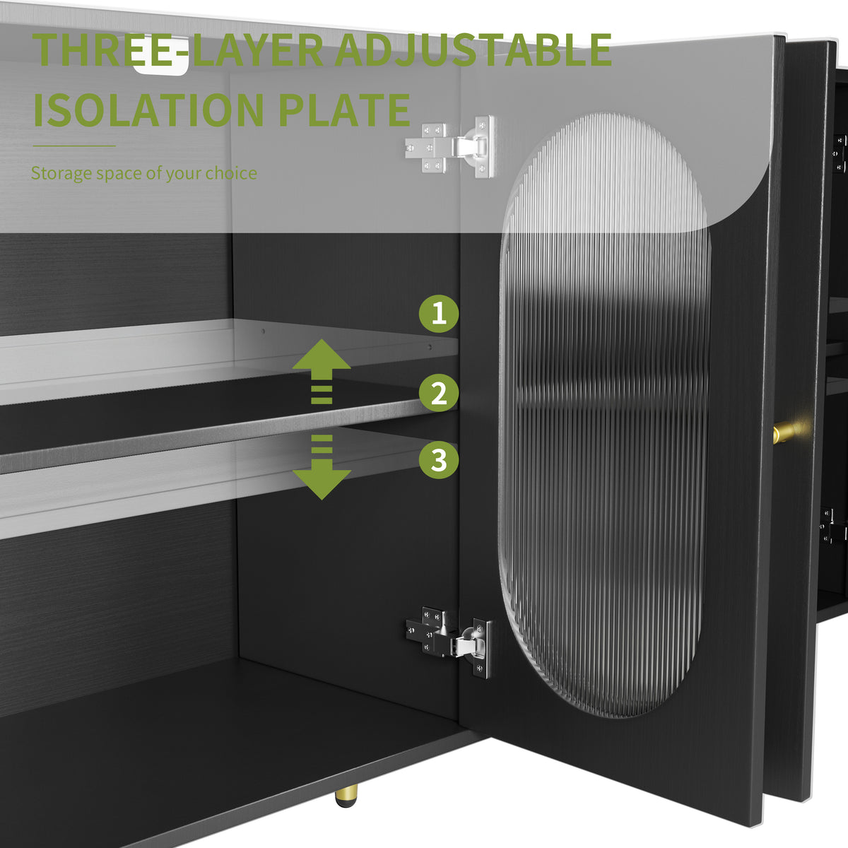 Black Acrylic Sideboard Cabinet