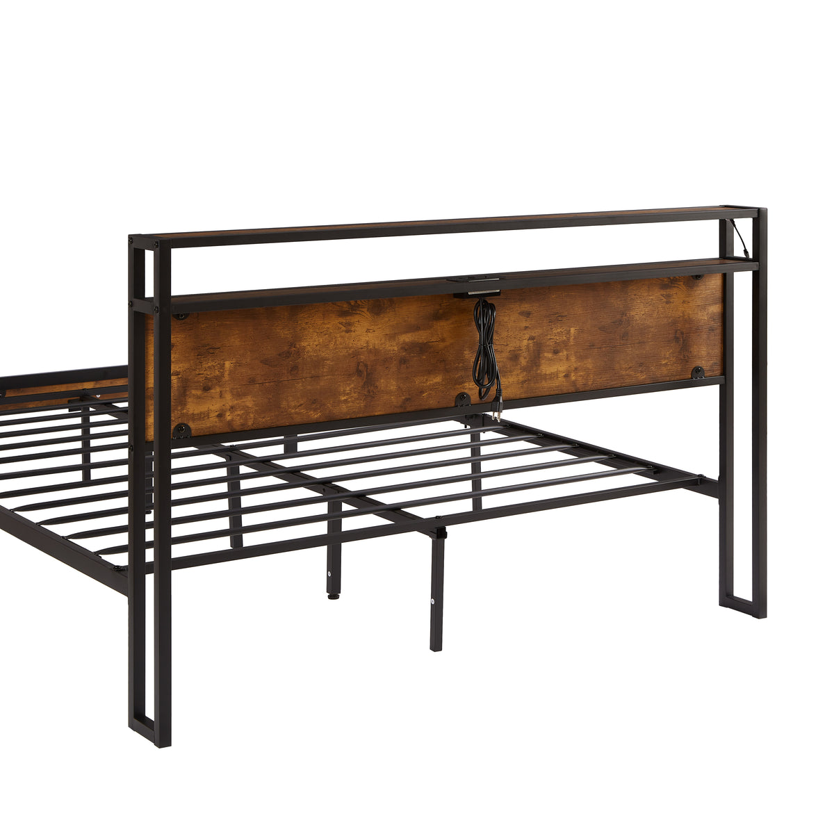 LED Platform Bed Wood Finish