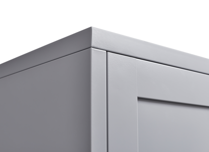 Grey Metal Kitchen Storage Cabinet with Doors