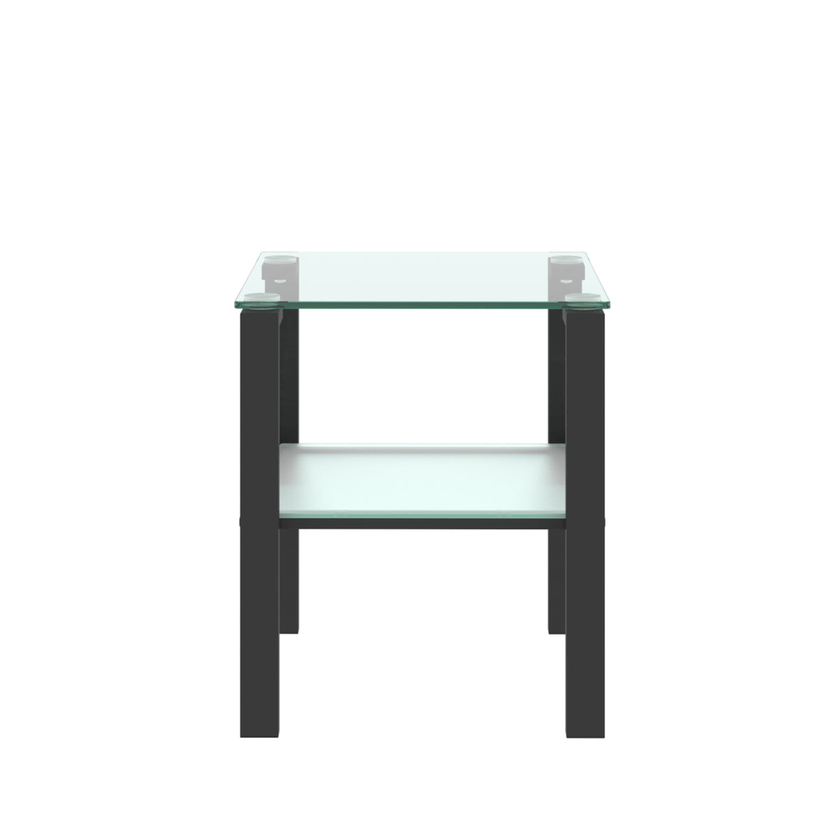 Two-Layer Glass Tea Table – Black Finish