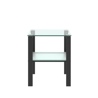Two-Layer Glass Tea Table – Black Finish