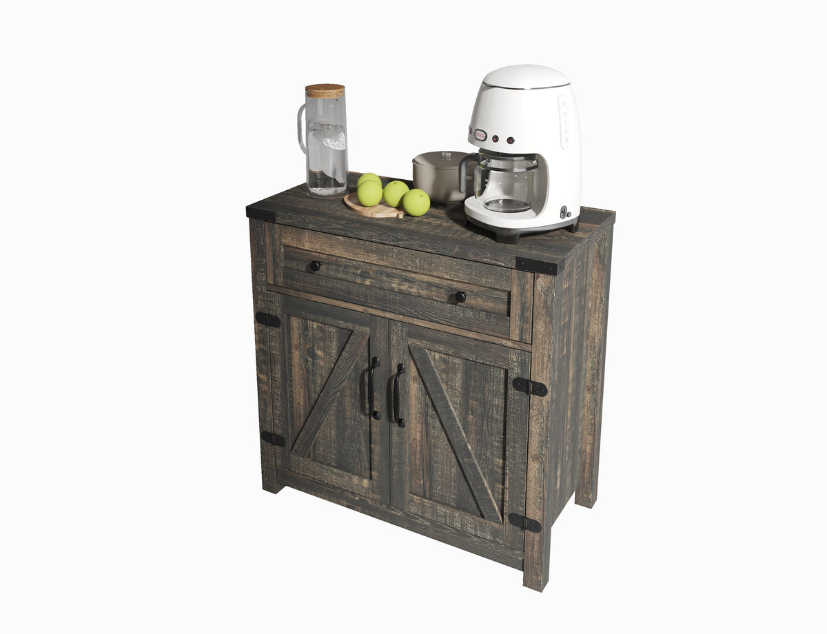 Farmhouse Accent Cabinet Black Pine