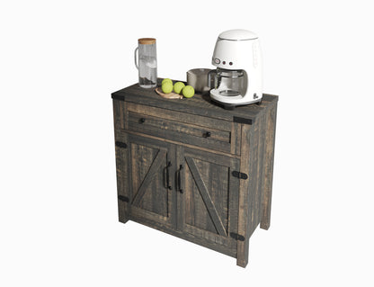 Farmhouse Accent Cabinet Black Pine