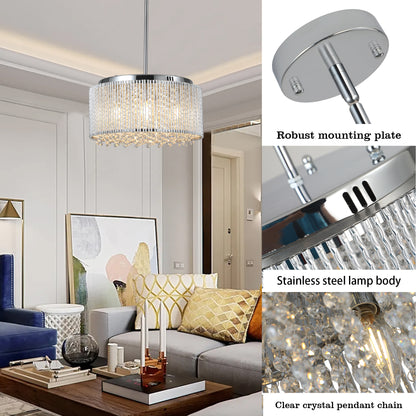Chrome Crystal Round Chandelier