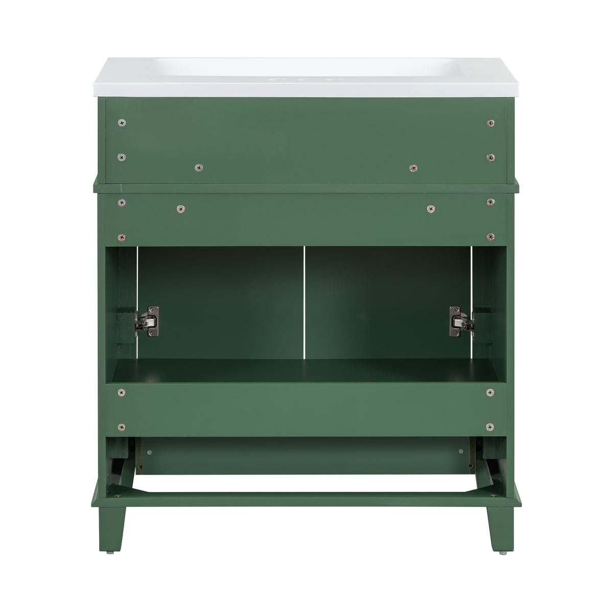 30-Inch Solid Wood Bathroom Vanity with Sink Green