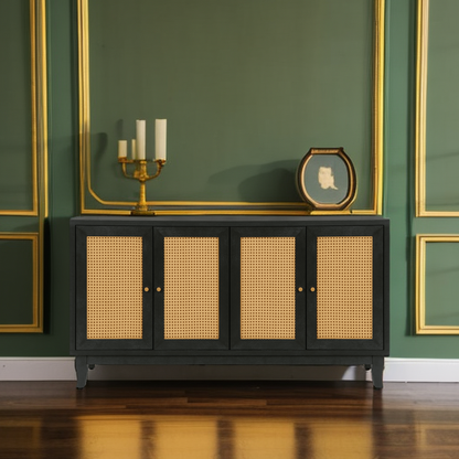 Rattan Sideboard Cabinet – Black