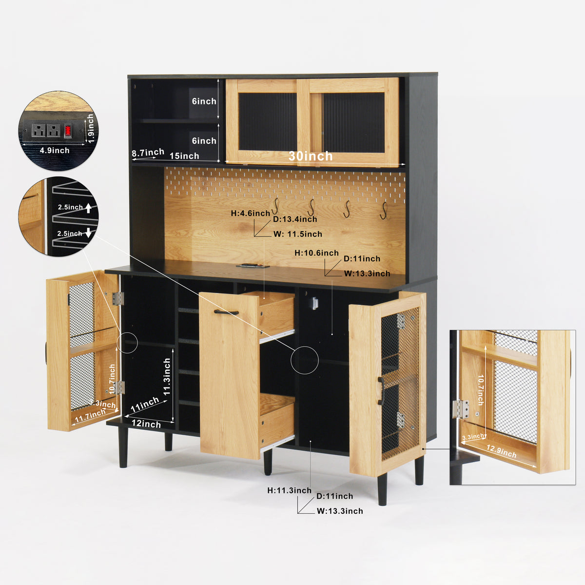 Buffet Storage Cabinet with Wine Rack