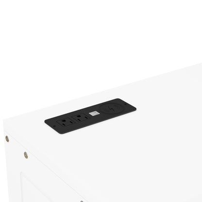 Queen Murphy Bed with USB Ports – White