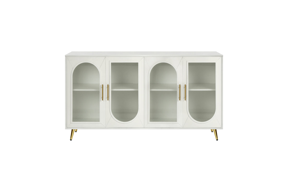 65” Wooden Media Console – Adjustable Shelves