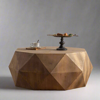 Embossed Pattern Coffee Table – Natural MDF