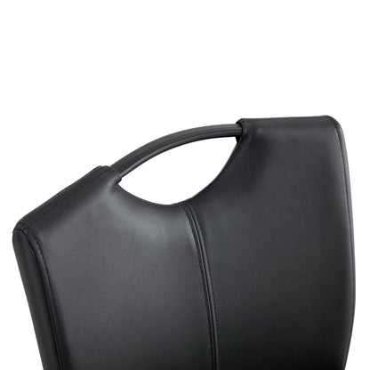 Black PU Counter Stool Set (2 pcs)