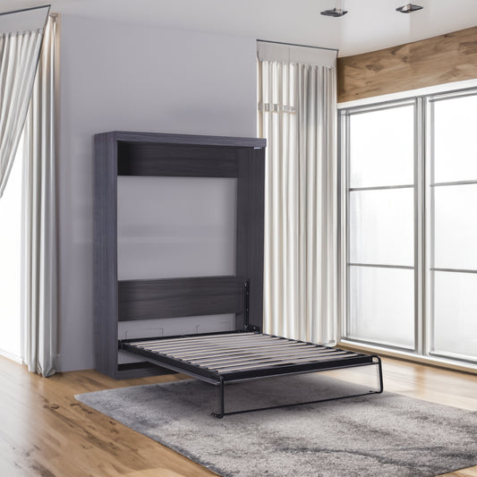 Full Murphy Bed with Wardrobe Gray