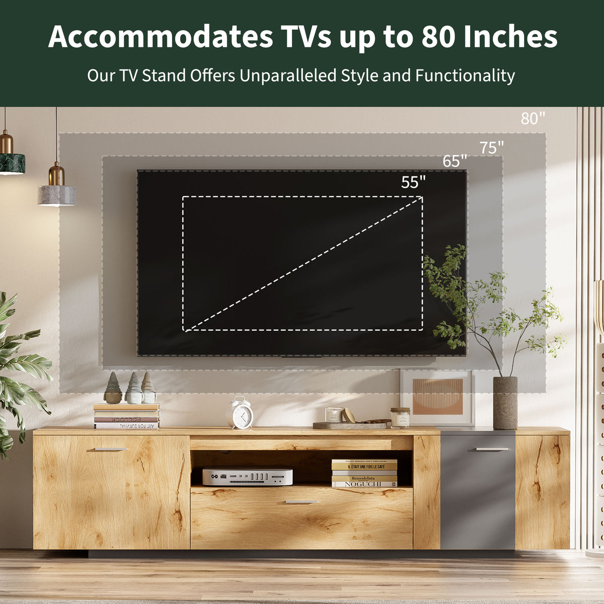 70" Modern TV Stand with Drawers