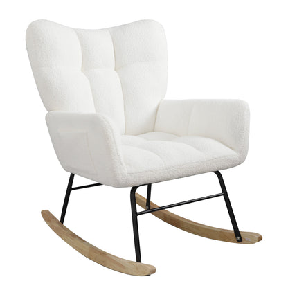 White Teddy Rocking Chair – High Back
