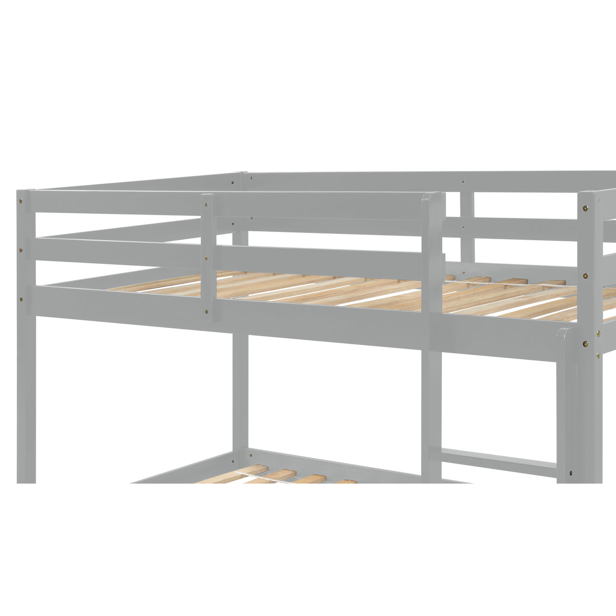 Twin Floor Bunk Bed Gray