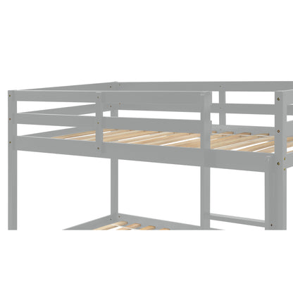 Twin Floor Bunk Bed Gray