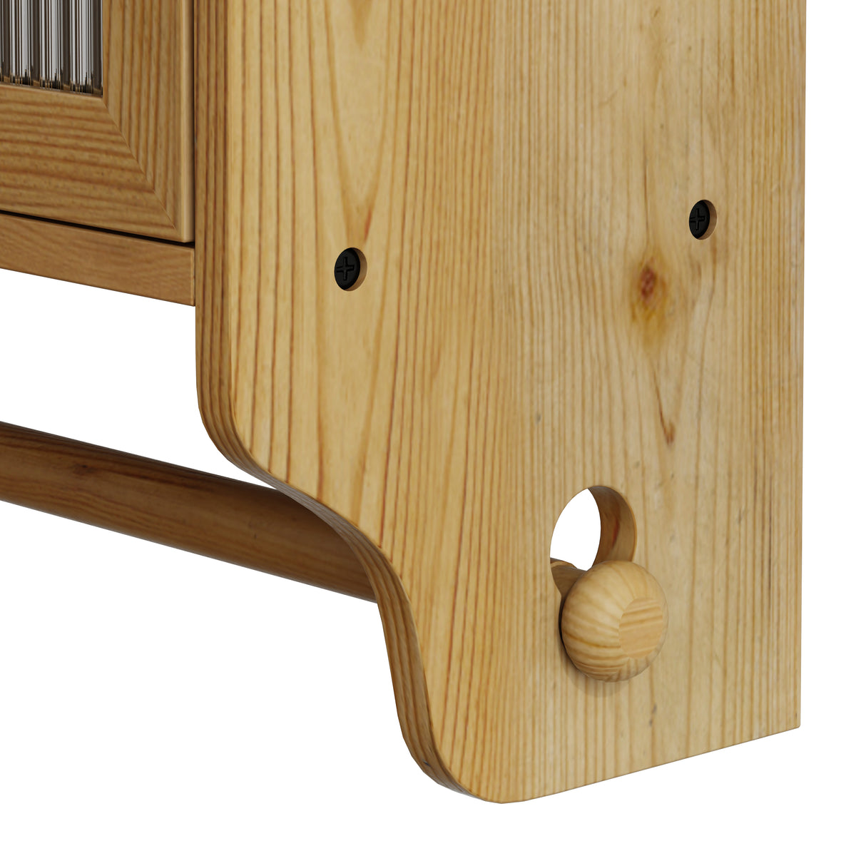 Retro Wood Double Door Kitchen Cabinet with Storage