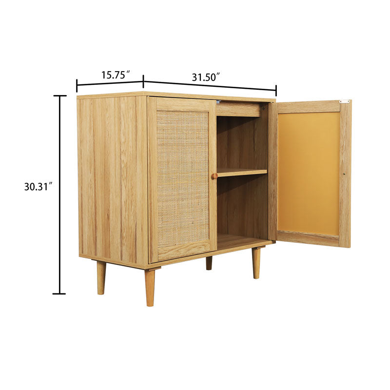 Rattan Storage Cabinet with Doors