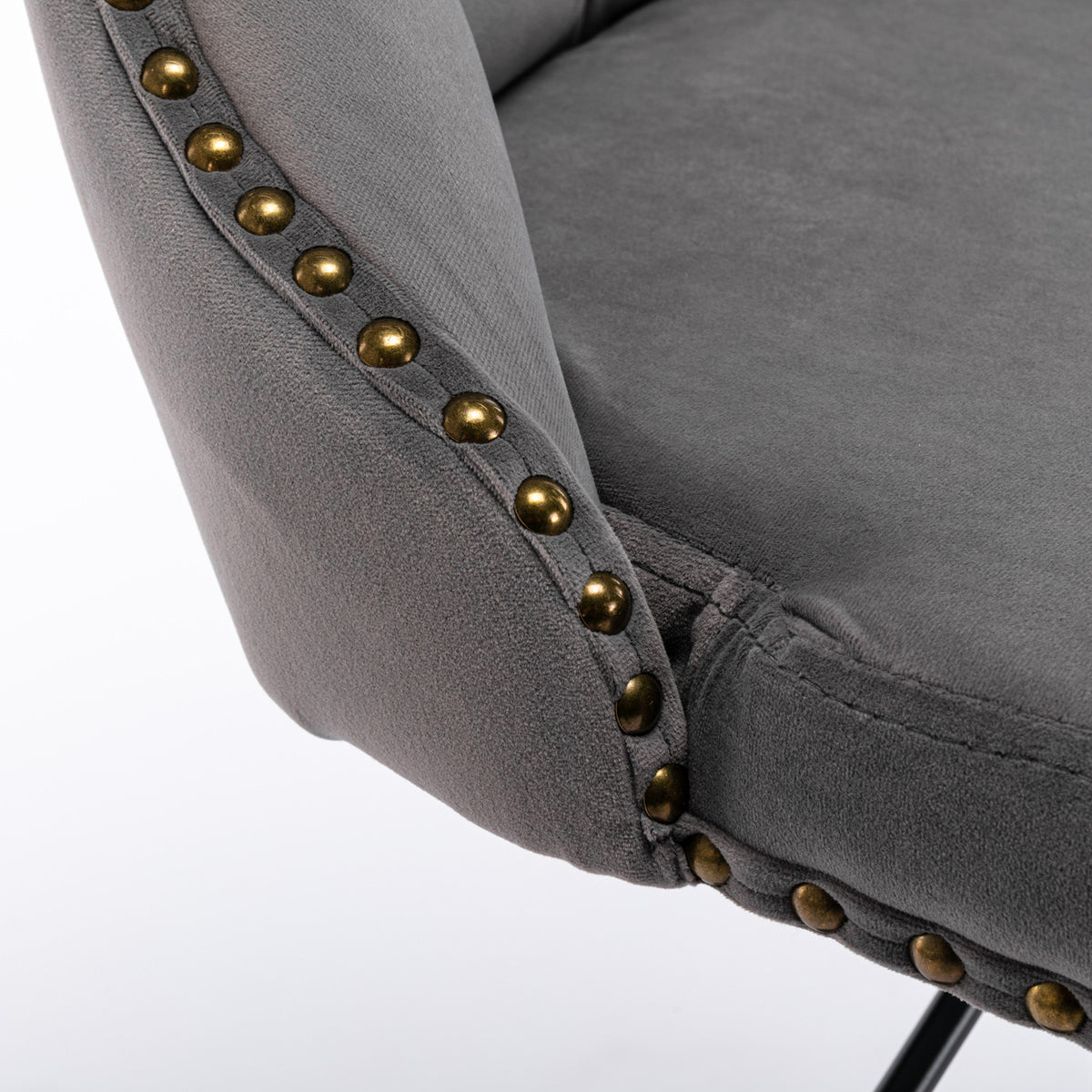 Swivel Velvet Bar Stool Set (2 pcs) – Gray