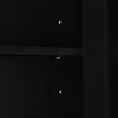 Black Storage Cabinet with Adjustable Shelf MDF Board