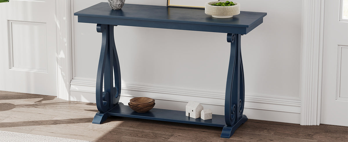Rustic Console Table 48-Inch Navy Finish