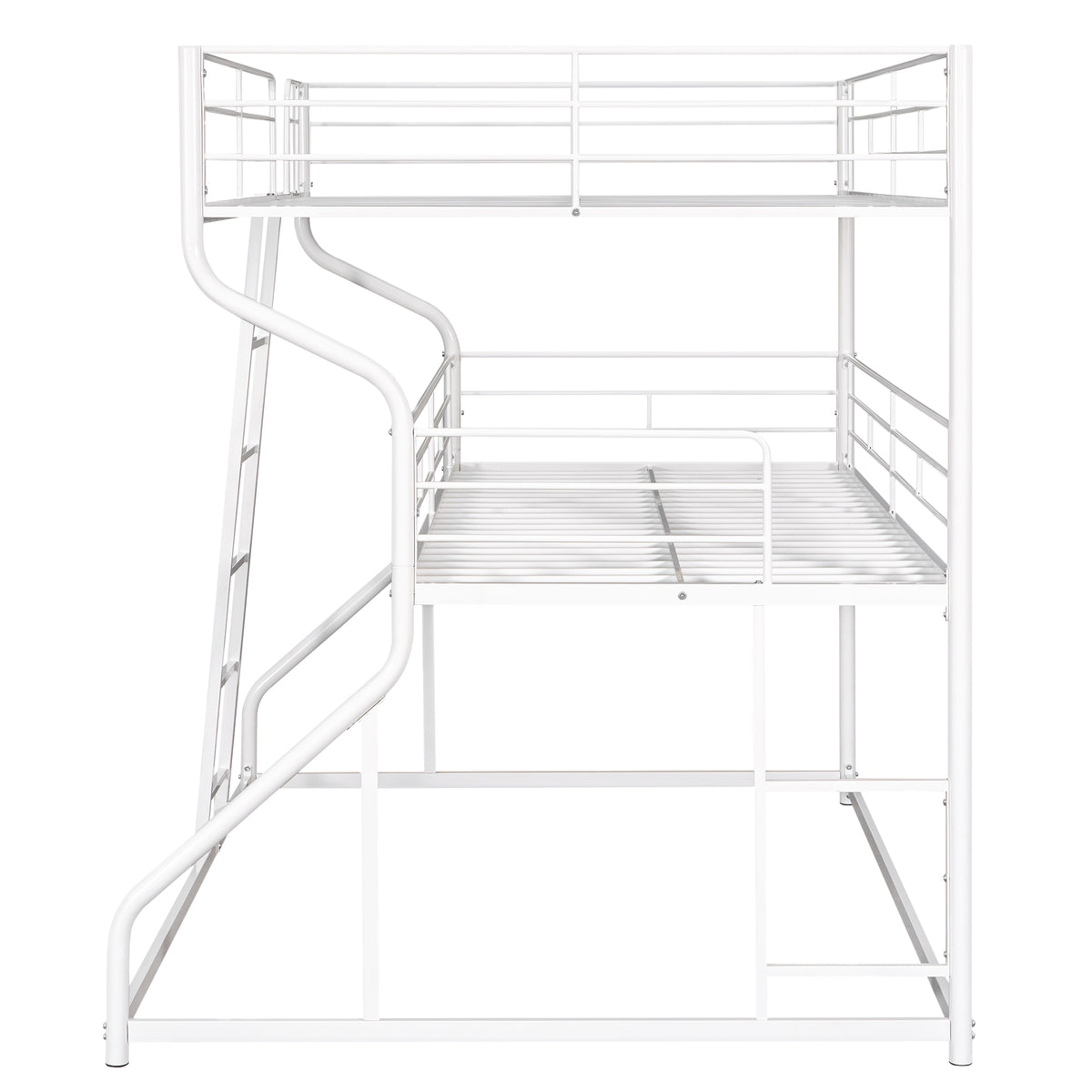 White Triple Bunk Bed – 3-Tier Space-Saving Metal Frame for Kids & Teens