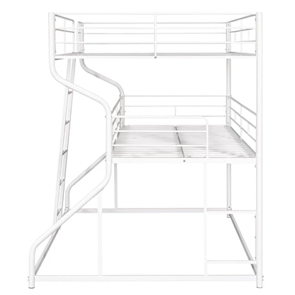 White Triple Bunk Bed – 3-Tier Space-Saving Metal Frame for Kids & Teens