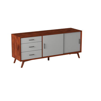 Flynn Large TV Console, Chestnut/White