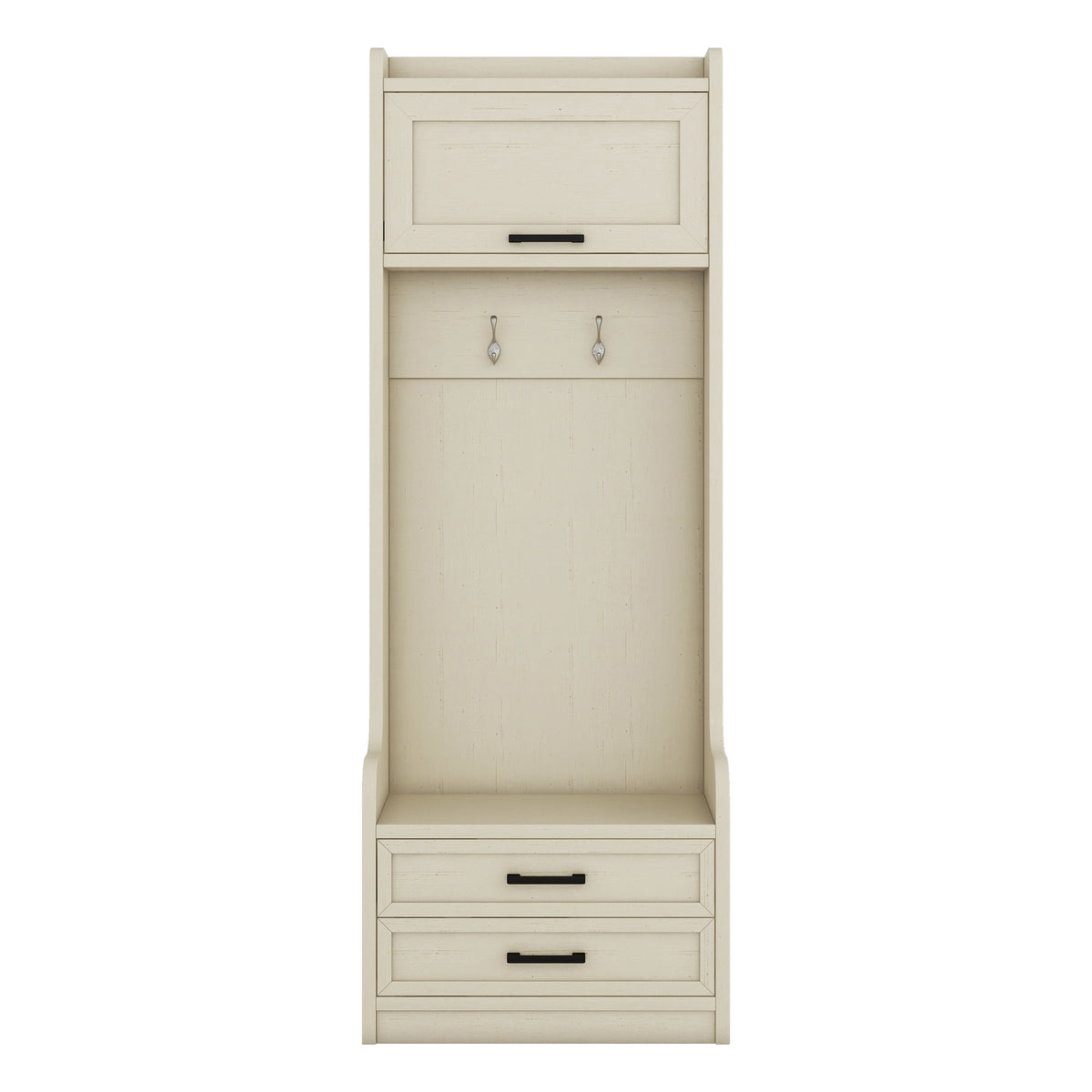 Hall Tree Cabinet Beige