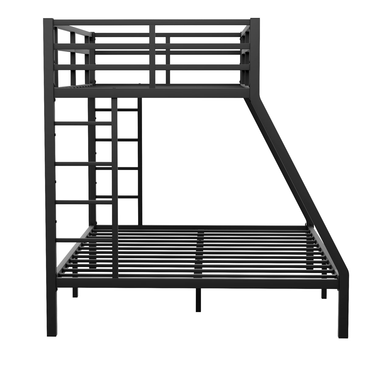 Metal Bunk Bed with Safety Rails Black