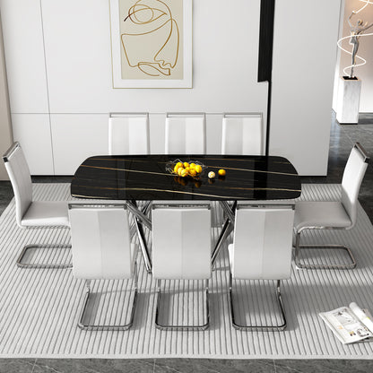 Large Minimalist Dining Table Gray