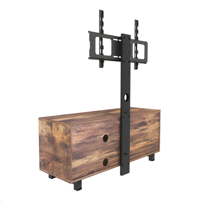 Rustic Brown TV Console – 65” Wood & Glass