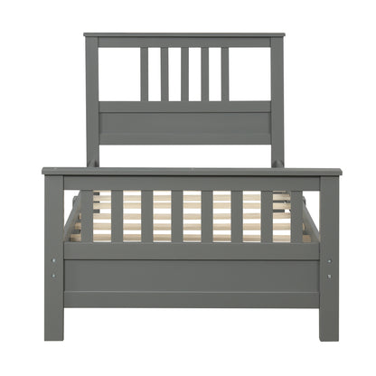 Twin Platform Bed Grey