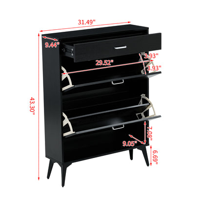 Black Shoe Storage Cabinet