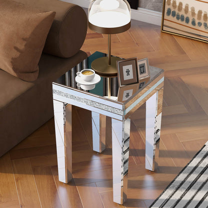 On-Trans Mirrored Side Table – Crystal Design