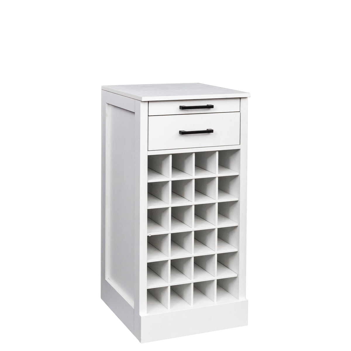 Walnut Modular Wine Bar Cabinet 28-Bottle Storage