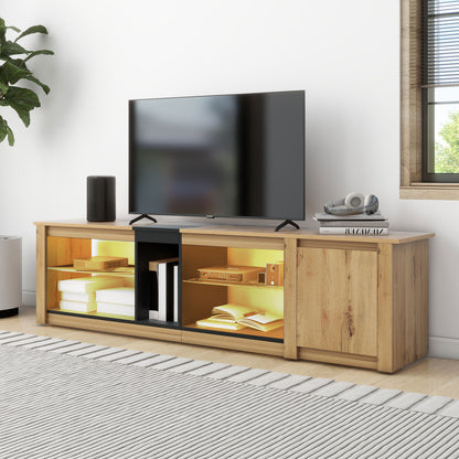 Modern LED TV Stand with Media Storage