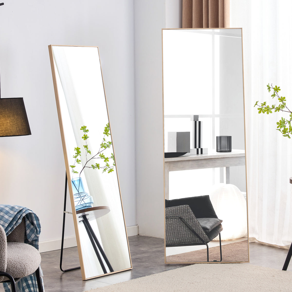 Solid Oak Vanity Mirror Set (3 pcs)