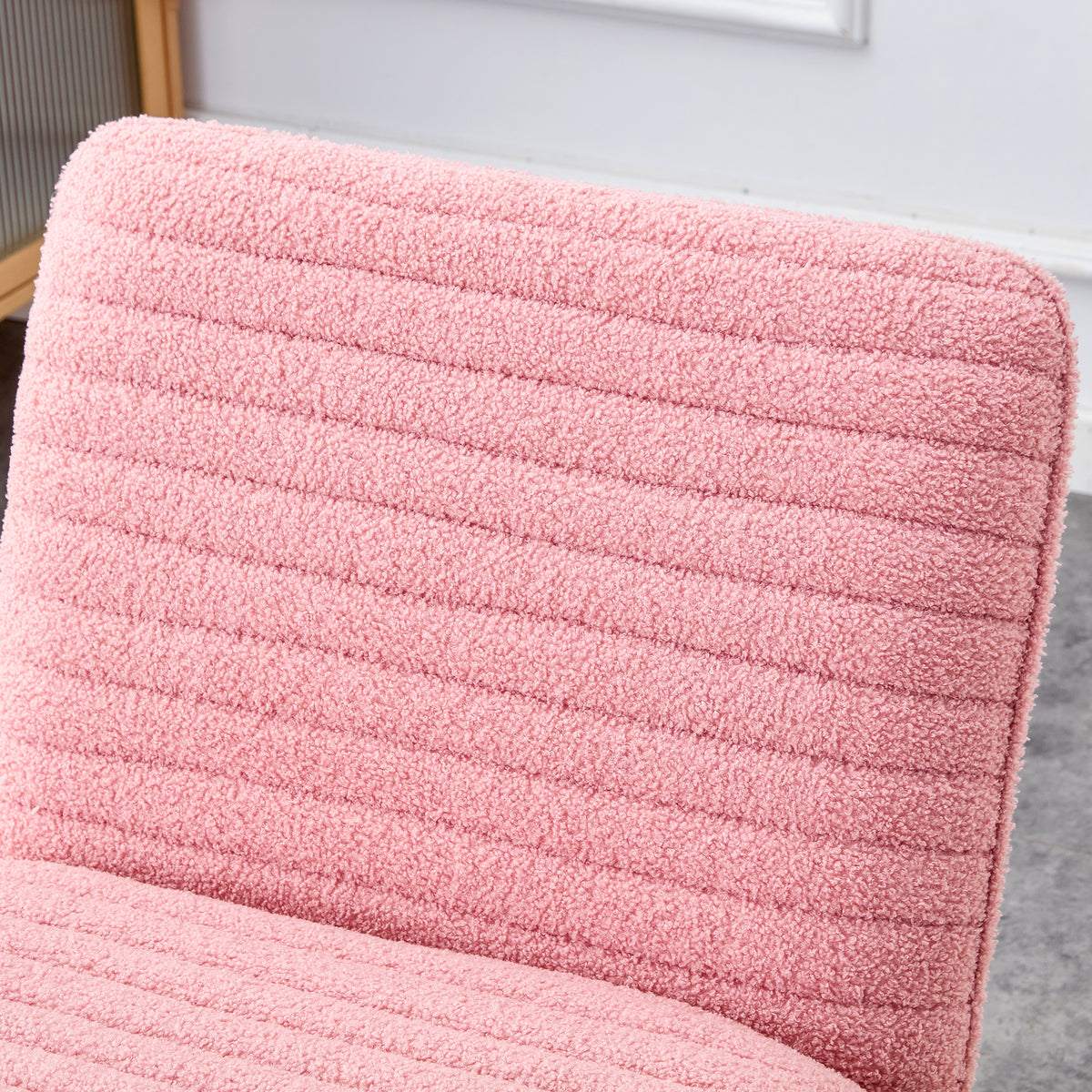 Blush Fabric Accent Chair – Gold Legs