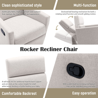 Upholstered Rocker Chair Tan