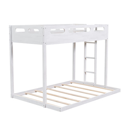 Full Bunk Bed with Ladder White
