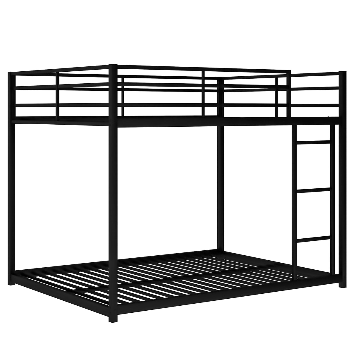 Full Metal Bunk Bed with Ladder Black