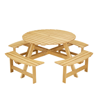 Outdoor Dining Table with Benches Set of 8